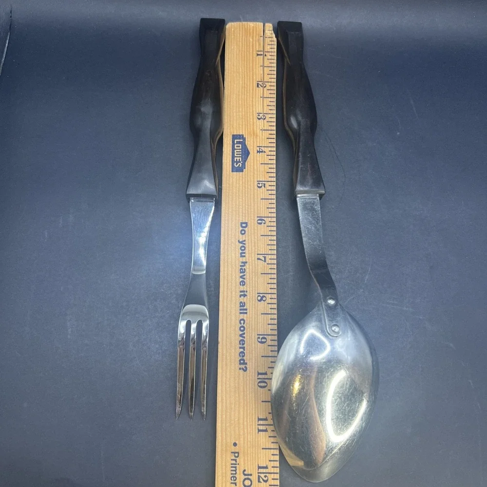 Vintage Cutco Utensils Lot of 2: 1712 Serving Spoon & 1726 Meat Turning Fork USA